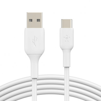 Cabo USB-A to USB-C PVC Branco 1m Pacote duplo