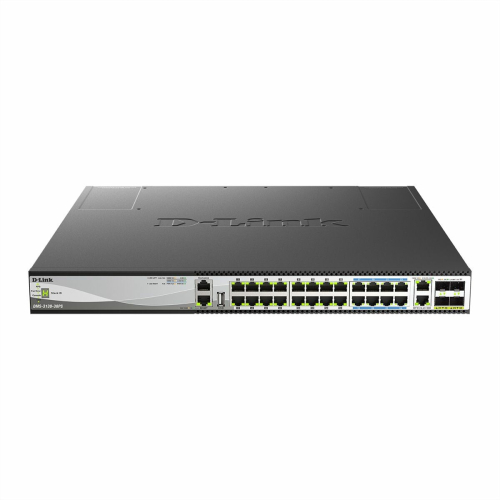 D-Link - D-Link DMS 3130-30PS Switch - multi-gigabit - L3 - managed - 16 x 100/1000/2.5G (PoE+) + 8 x 100/1000/2.5G/5G (PoE++) + 2 x 100/1000/2.5G/5G/10GBase-T + 4 x 10 Gigabit / 25 Gigabit SFP28 - rack-mountable - PoE++ (740 W)
