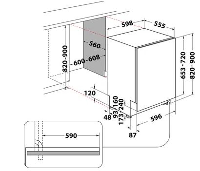 MAQUINA LAVAR LOUÇA ENCASTRE INDESIT  D2I HD524 A 14 CONJUNTOS 60CM CLASSE E