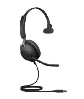 Auscultadores Jabra Evolve2 40 SE UC Mono USB-A isolamento de ruído Otimizado pata UC