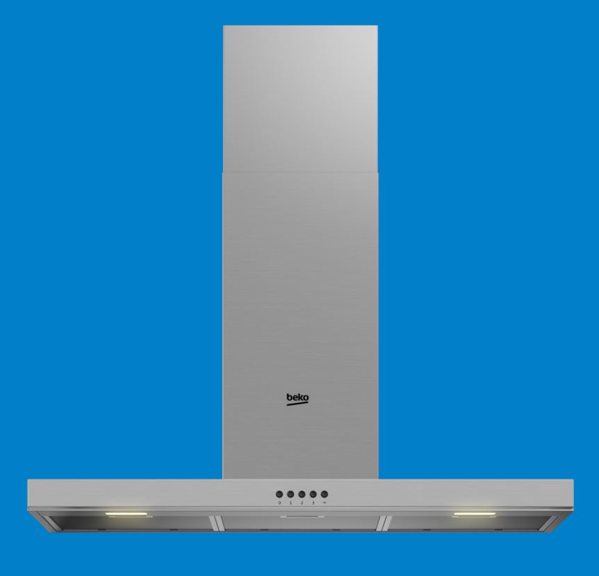Chaminé de Parede Inox Beko BHCB 91622 BXH AxLxP Cm 102.5x89.8x50.5 Classe E