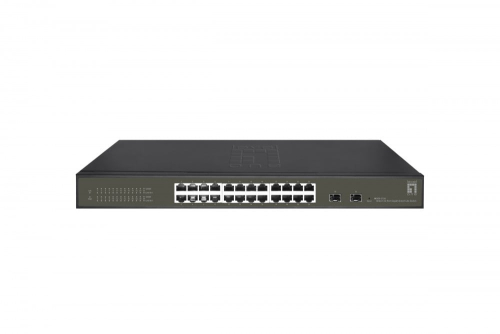 Switch de Rede LevelOne GES-2126 Preto PORT GIGABIT SMART LITE SWITCH, 24 X GIGABIT RJ45, 2 X GIGABIT SFP