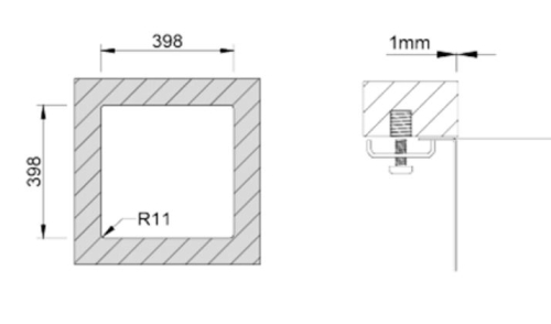 CUBA APLICAÇAO INFERIOR ESCOVADA RODI BOX LUX 40 C/ VÁLVULA FIRST G07N1AC10643A0
