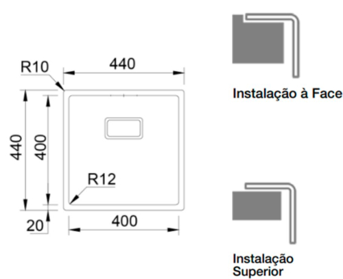 CUBA ESCOVADA RODI BOX LUX 40 C/ VÁLVULA FIRST G08N1AC10643A0