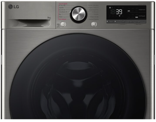 Maquina lavar roupa LG F4WR709SGS 9Kg 1400RPM Classe A Cinza Largura 60 cm