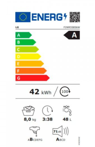  MAQUINA Lavar Roupa LG 1200 rpm 8Kg Classe A F2WR5S8S6W