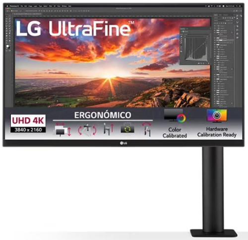 Monitor LG 27UN880P-B IPS Ergo UHD 4K de 27'' com USB Type-C 4K Ultra HD (3840 X 2160) 27UN880P-B Classe F