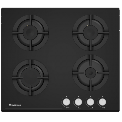 PLACA ENCASTRE MESA MEIRELES MVG4642N.CRISTAL GAS 4 ZONAS.60Cm