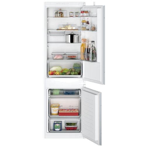 Frigorifico Combinado Encastre SIEMENS 177.2 x 54.1 cm Porta com dobradiça deslizante Branco KI86V5SE0