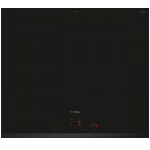 PLACA SIEMENS de indução 60 cm Preto Instalação na superfície sem moldura EH631HEB1E