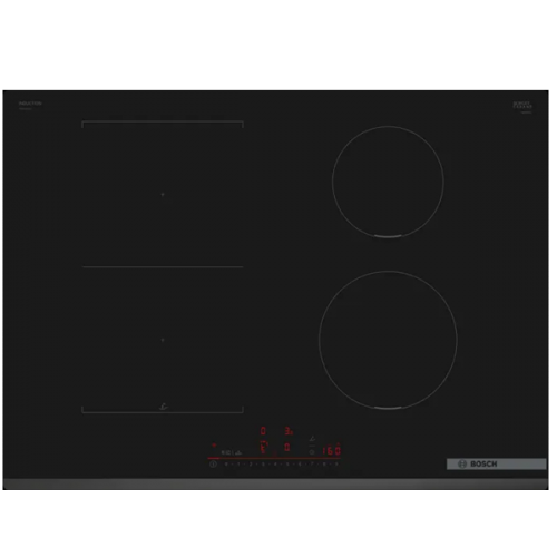 PLACA BOSCH Serie 6 Placa de indução 70 cm Preto Instalação na superfície sem moldura PVS731HC1E