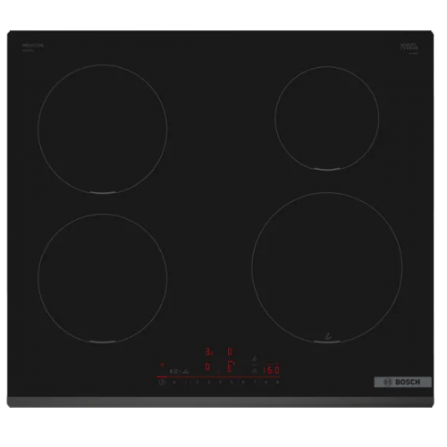 PLACA BOSCH Serie 6 Placa de indução 60 cm Preto Instalação na superfície sem moldura PIE631HC1E