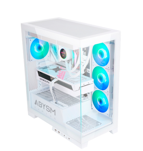Caixa para computador ABYSM GAMING DANUBE SAVA H500 Branca, Transparente AB123512