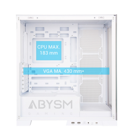 Caixa para computador ABYSM GAMING DANUBE SAVA H500 Branca, Transparente AB123512