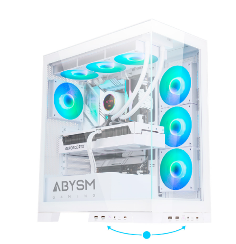 Caixa para computador ABYSM GAMING DANUBE SAVA H500 Branca, Transparente AB123512