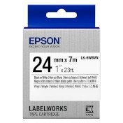 Cartucho de etiquetas Epson LK-6WBVN - Vinil - preto sobre branco - 24mmx7m
