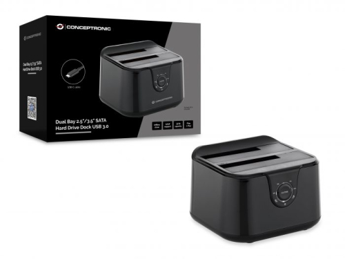 CONCEPTRONIC Dock de disco rígido SATA DONN12B Dual Bay USB 32T