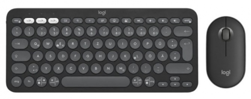Conjunto de teclado e rato Logitech Pebble 2 Combo sem fios Bluetooth LE QWERTY Espanhol grafite tonal