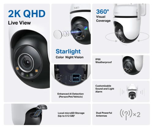 Câmera de Segurança TP-Link Outdoor Pan/Tilt Security Wi-Fi