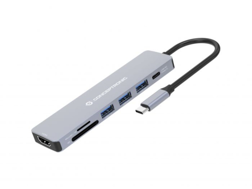 DOCK CONCEPTRONIC USB-C HDMI 3xUSB3 CARD READER PD 100W DONN19G