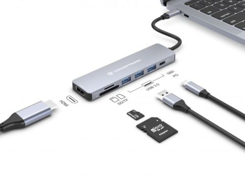 DOCK CONCEPTRONIC USB-C HDMI 3xUSB3 CARD READER PD 100W DONN19G