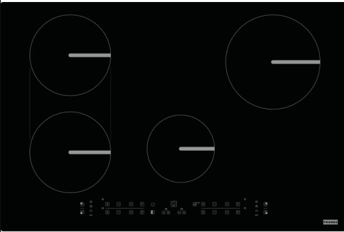 PLACA INDUÇAO FRANKE 4 ZONAS 77CM Smart FSM 804 I B BK