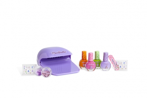 CONJUNTO MANICURE COM SECADOR DE UNHAS MARTINELIA MY BEST FRIENDS ROXO