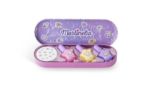 MARTINELIA SUPER GIRL NAIL POLISH&STICKERS TIN BOX