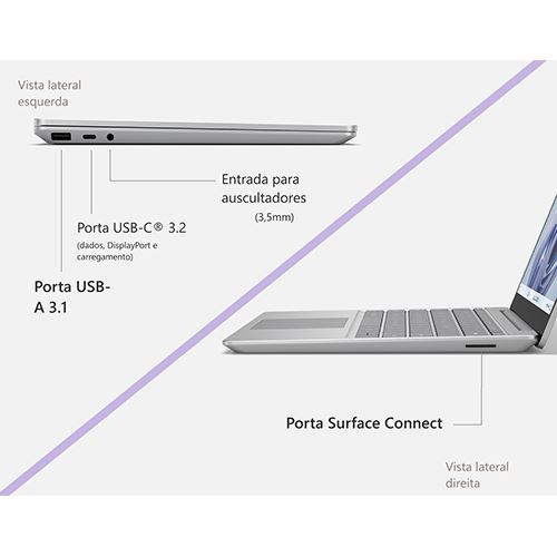 Computador Portátil Microsoft Surface Laptop Go 3 12.4"  256 SSD Intel i5 1235U 16GB Windows 11 XKQ-00024