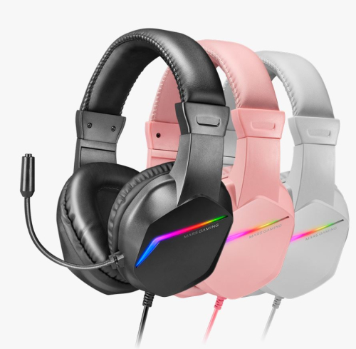 AUSCULTADORES MARS GAMING HEADPHONES&MIC MH122 FRGB HIFI NOISE CANCEL UNI COMP BLACK MH122