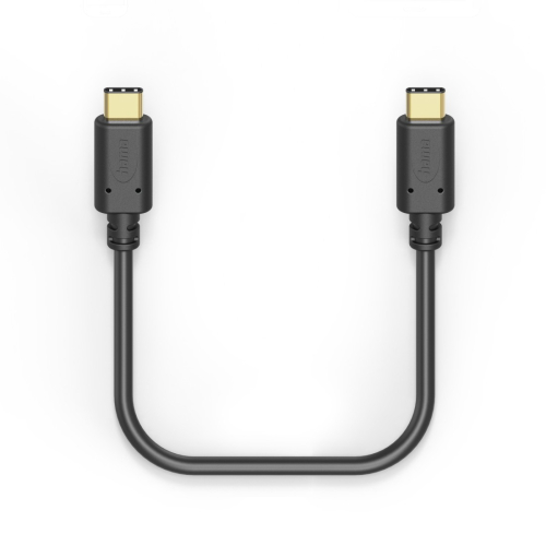 Cabo USB HAMA 3A, USB Type-C - USB Type-C, 1.5 m, preto - 201591