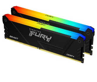 Memória RAM Kingston 32GB FURY Beast RGB (2x16GB) DDR4 3200MHz CL16 Black - KF432C16BB2AK2/32