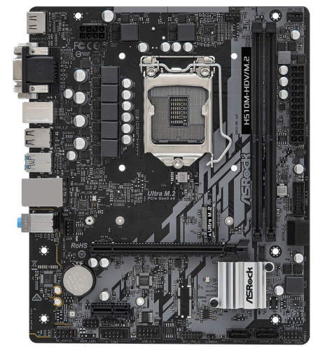 MOTHERBOARD ASROCK H510M-HDV/M2 LGA 1200 DDR4 90-MXBM00-A0UAYZ