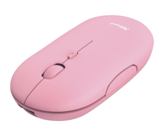 Rato Ultrafino Wireless recarregável PUCK TRUST24125 Rosa