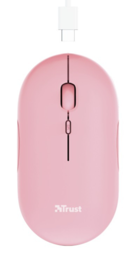 Rato Ultrafino Wireless recarregável PUCK TRUST24125 Rosa