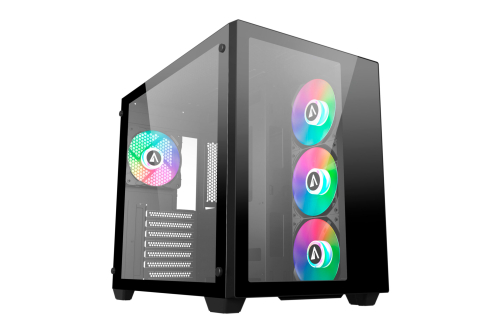 ABYSM CAIXA ATX DANUBE SAVA 285 BX203 ARGB TEMPERED GLASS BLACK