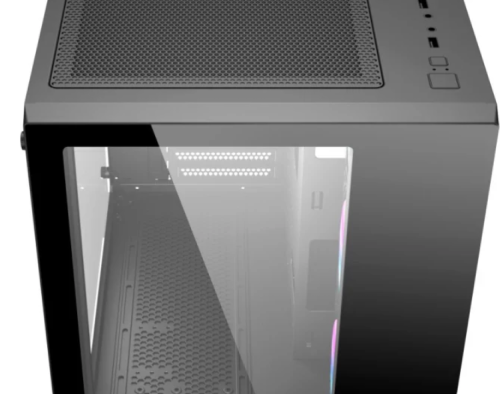 ABYSM CAIXA ATX DANUBE SAVA 285 BX203 ARGB TEMPERED GLASS BLACK
