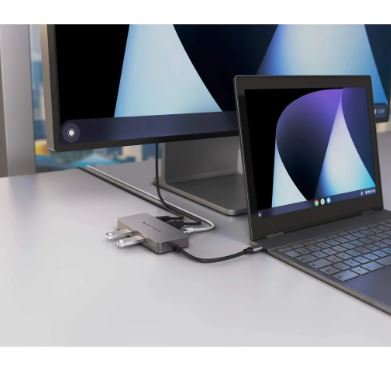 Hub 5 em 1 HyperDrive WWCB TARGUS com passagem de energia PD de 100 W - Prata HDMB2