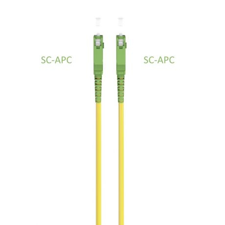 Cabo de fibra óptica (FTTH) SC-APC para SC-APC, monomodo (OS2) Simplex, LSZH, 1,0 m