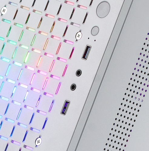 Caixa MARS GAMING MCCORE FULL METAL MICRO-ATX CASE, GLASS, FRONT MESH, 2X 120MM FRGB FAN, WHITE