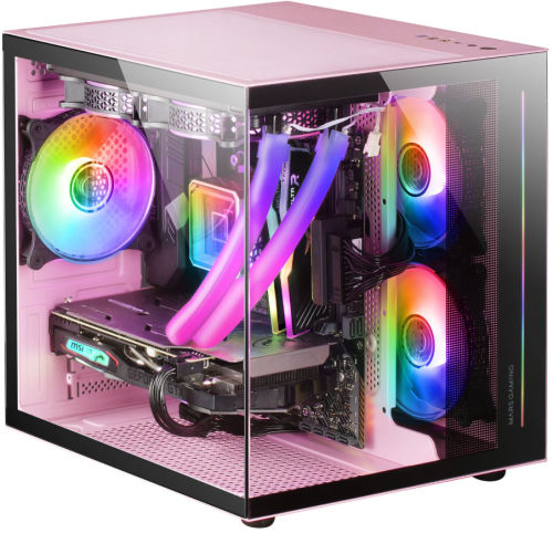 Caixa MARS GAMING MCVIEW Rosa Micro-ATX
