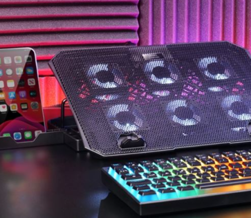 Mars Gaming Base de Refrigeração até 16 Polegadas com suporte para telemóveis