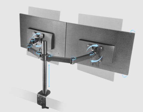 Suporte para Monitores, MARS GAMING MARM2, DUAL MONITOR ARM FOR UP TO 27 Polegadas SCREEN