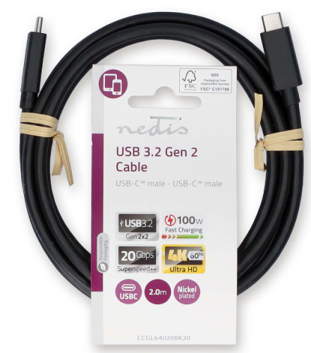 NEDIS CABO USB 3.2 USB-C MACHO