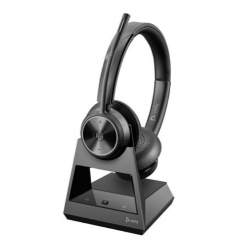Auscultadores HP Poly Savi 7320 - sem fios USB-A através do adaptador DECT preto - 8L553AA