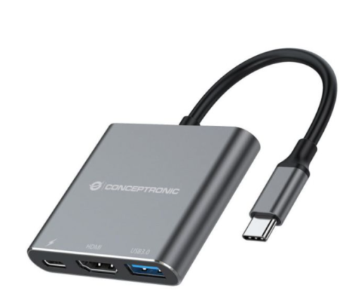 Conceptronic Dock USB-C 1xHDMI 1xUSB3 1xUSB-C PD 100W