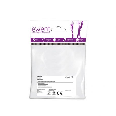 Cabo EWENT EC1024 USB 2.0 A/M para A/M 1,8 m, banhado a níquel, velocidade (480Mbps)