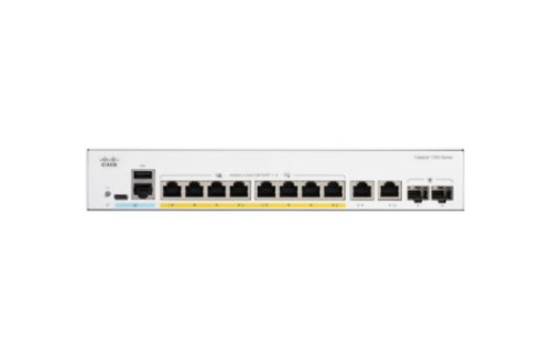 Switch de rede Cisco Catalyst 1300 8p GE Full PoE 2x1G Combo 8658379