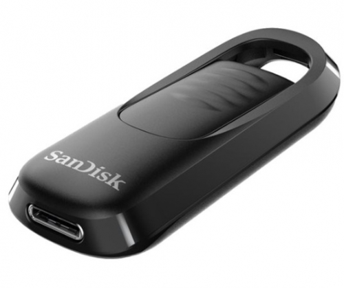 Pen USB SanDisk Ultra Slider 128 GB, USB-C 3.2 Gen 1, Preta – SDCZ480-128G-G46