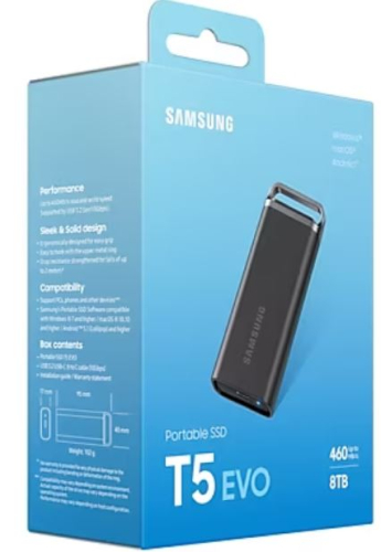 DISCO SAMSUNG SSD Externo T5 EVO 8TB MU-PH8T0S/EU